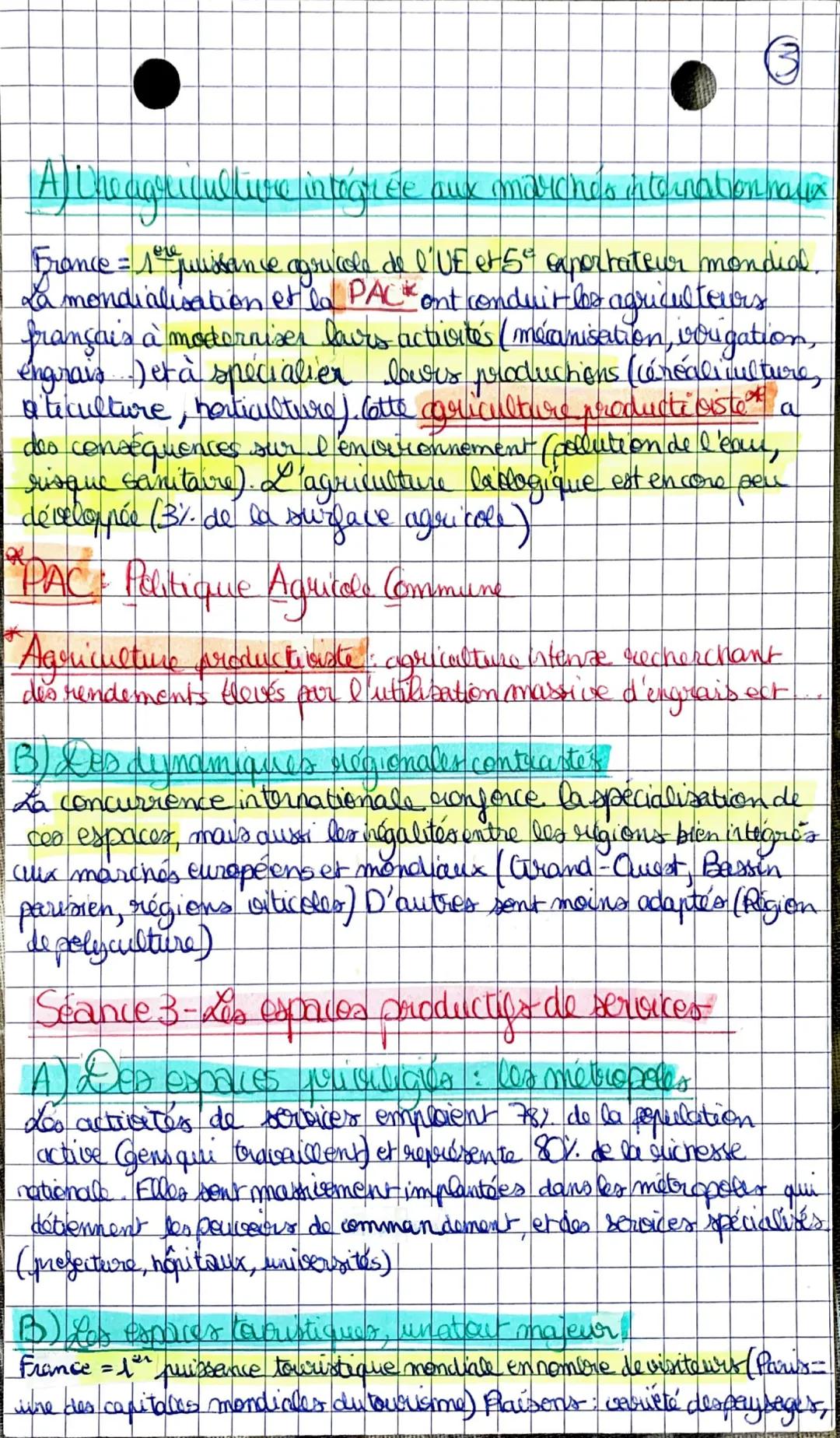 Geographice
Sequence 2-zis espaces productress er lave
evolutions
Problematique. Comment les activités économiques sont-elles
distribués sur