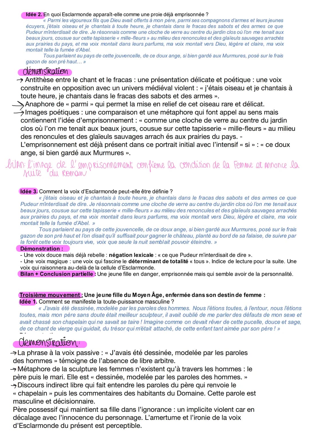 Séance: Explication linéaire nº...
Références : MARTINEZ, Du domaine des Murmures : « Je suis Esclarmonde [...] d'un
coup de verge. »>, 2011