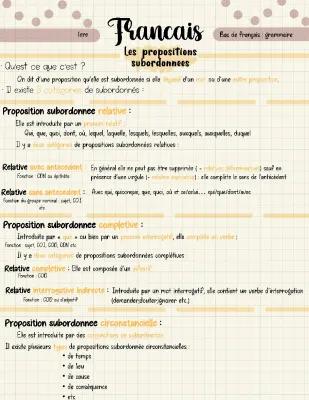 Know Les propositions subordonnées : bac de français  thumbnail