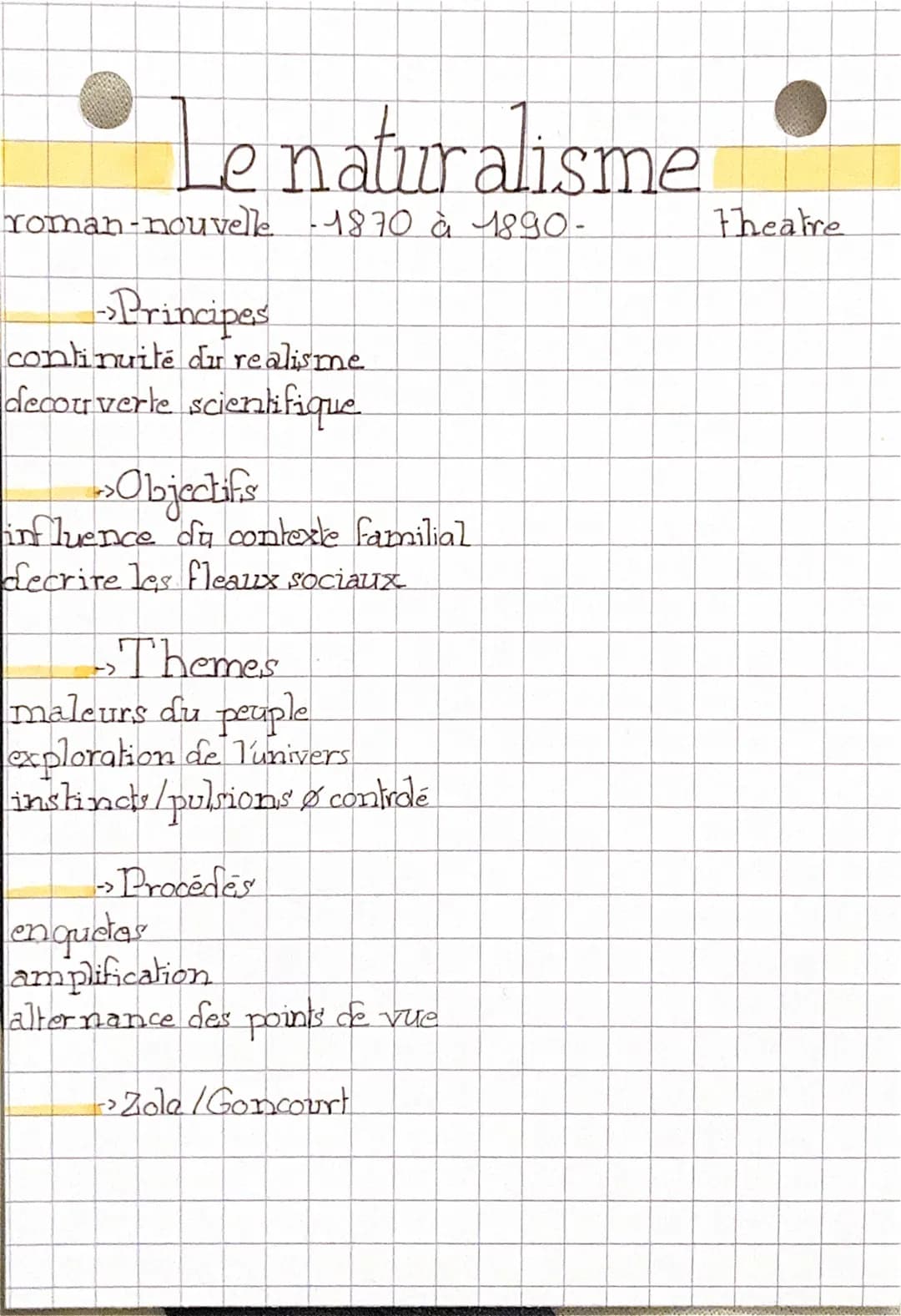 Le naturalisme
roman-nouvelle -1870 à 1890-
-Principes
continuité dir realisme
decouverte scientifique.
>>Objectifs
influence du contexte fa