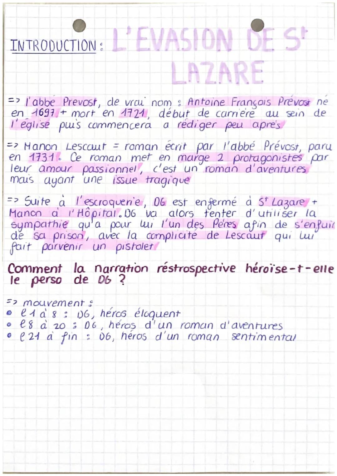 Her arg: valeurs
Superlang rappelle valeur
suprême de la lib =>
explique son évasion
confirme possibilité
valeur causale.
eloquence laisse
p