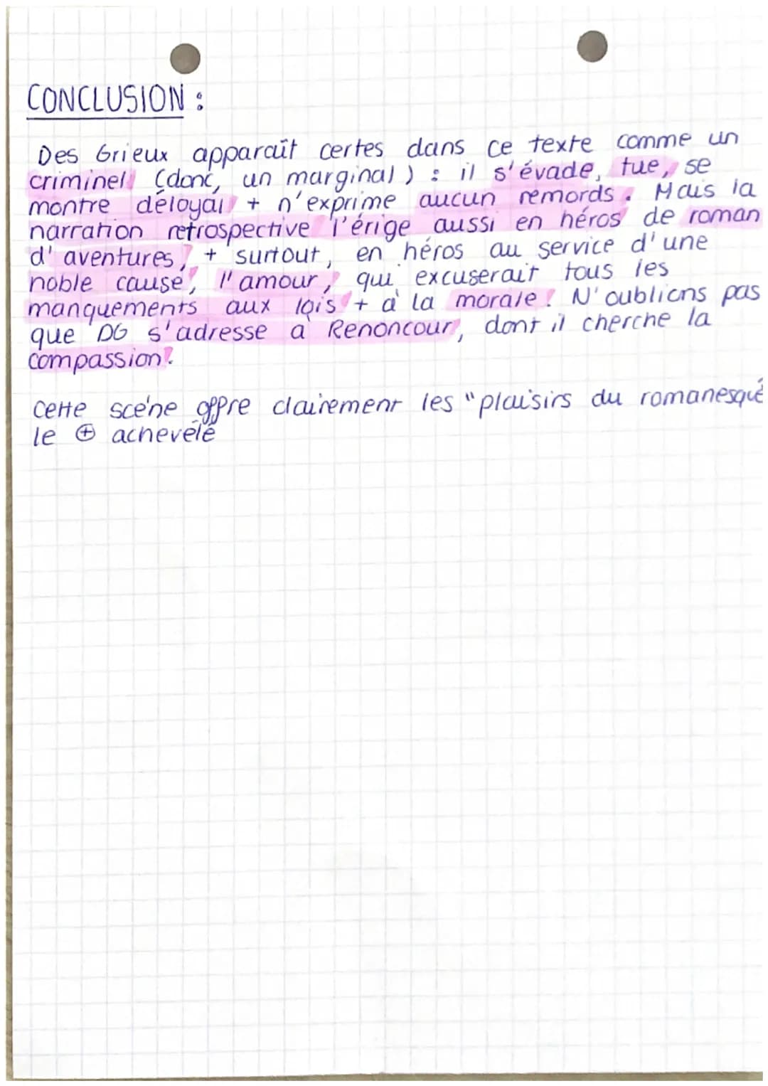 Her arg: valeurs
Superlang rappelle valeur
suprême de la lib =>
explique son évasion
confirme possibilité
valeur causale.
eloquence laisse
p