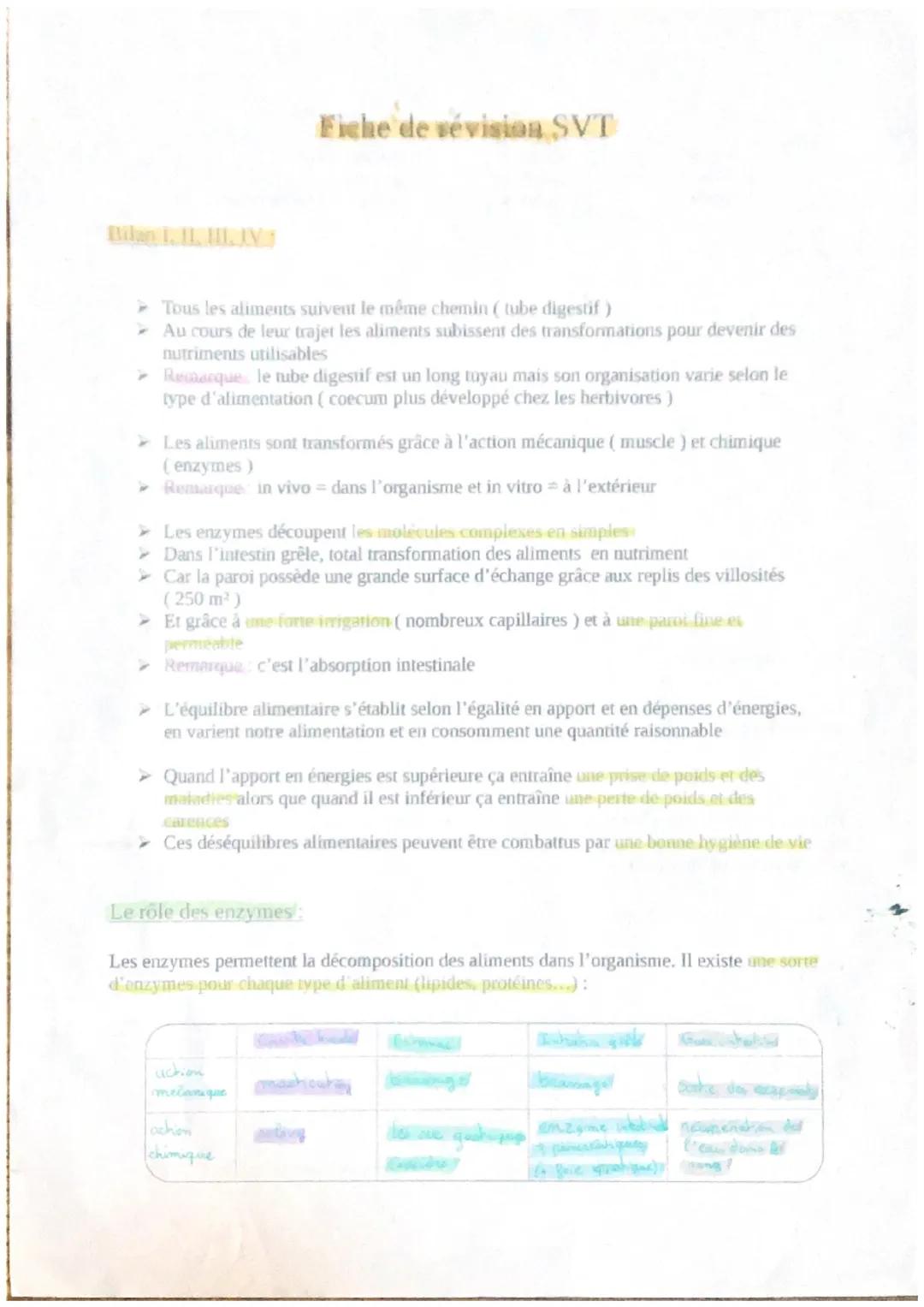 > Tous les aliments suivent le même chemin (tube digestif)
Au cours de leur trajet les aliments subissent des transformations pour devenir d