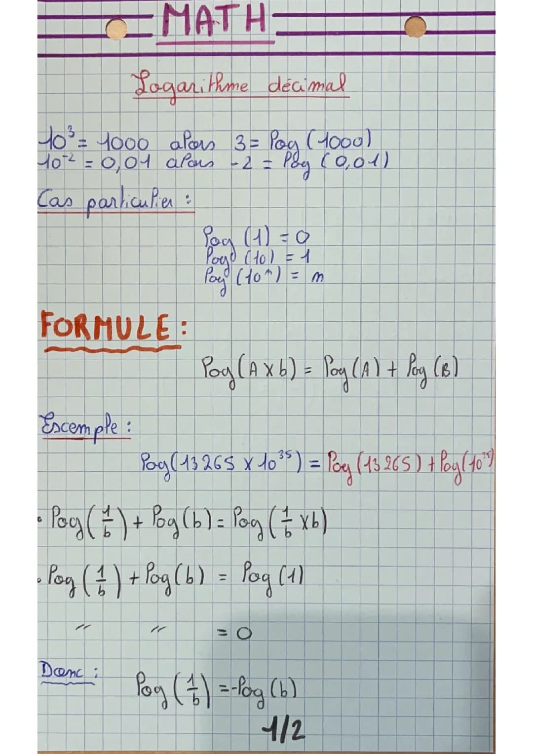 Logarithme décimal 