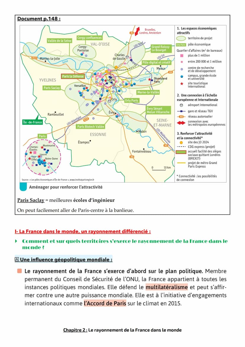 Chapitre 2 : Le rayonnement de la France dans le monde
L'ÉTUDE DE CAS-COURS MAGISTRAL
PARIS
En quoi Paris est une ville mondiale ?
Paris a t