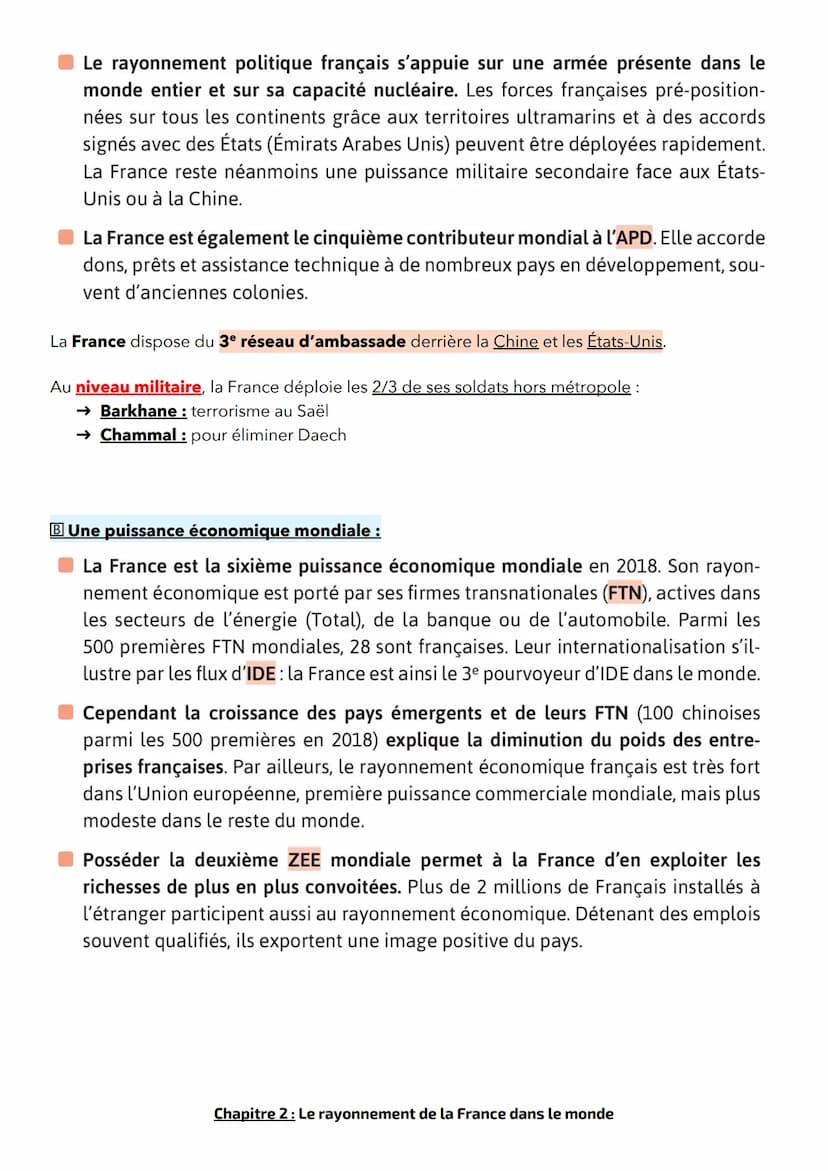 Chapitre 2 : Le rayonnement de la France dans le monde
L'ÉTUDE DE CAS-COURS MAGISTRAL
PARIS
En quoi Paris est une ville mondiale ?
Paris a t