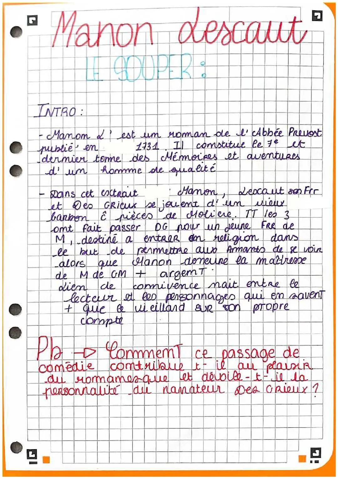 Résumé Court de Manon Lescaut et son Mouvement Littéraire