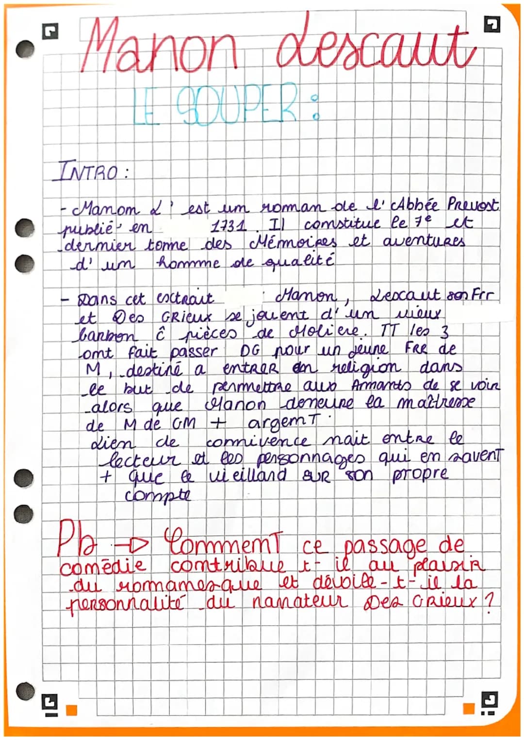 Manon Lescaut Ⓡ
COUPERE
INTRO:
- Manom 2 est um roman de l'Abbée Prevost
publié en
1731 Il constitue le 7e et
dermier tome des Mémoires et a