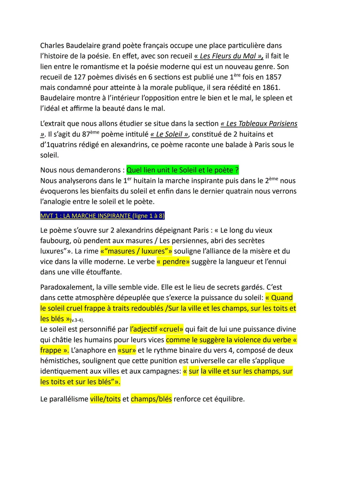 Charles Baudelaire grand poète français occupe une place particulière dans
l'histoire de la poésie. En effet, avec son recueil « Les Fleurs 