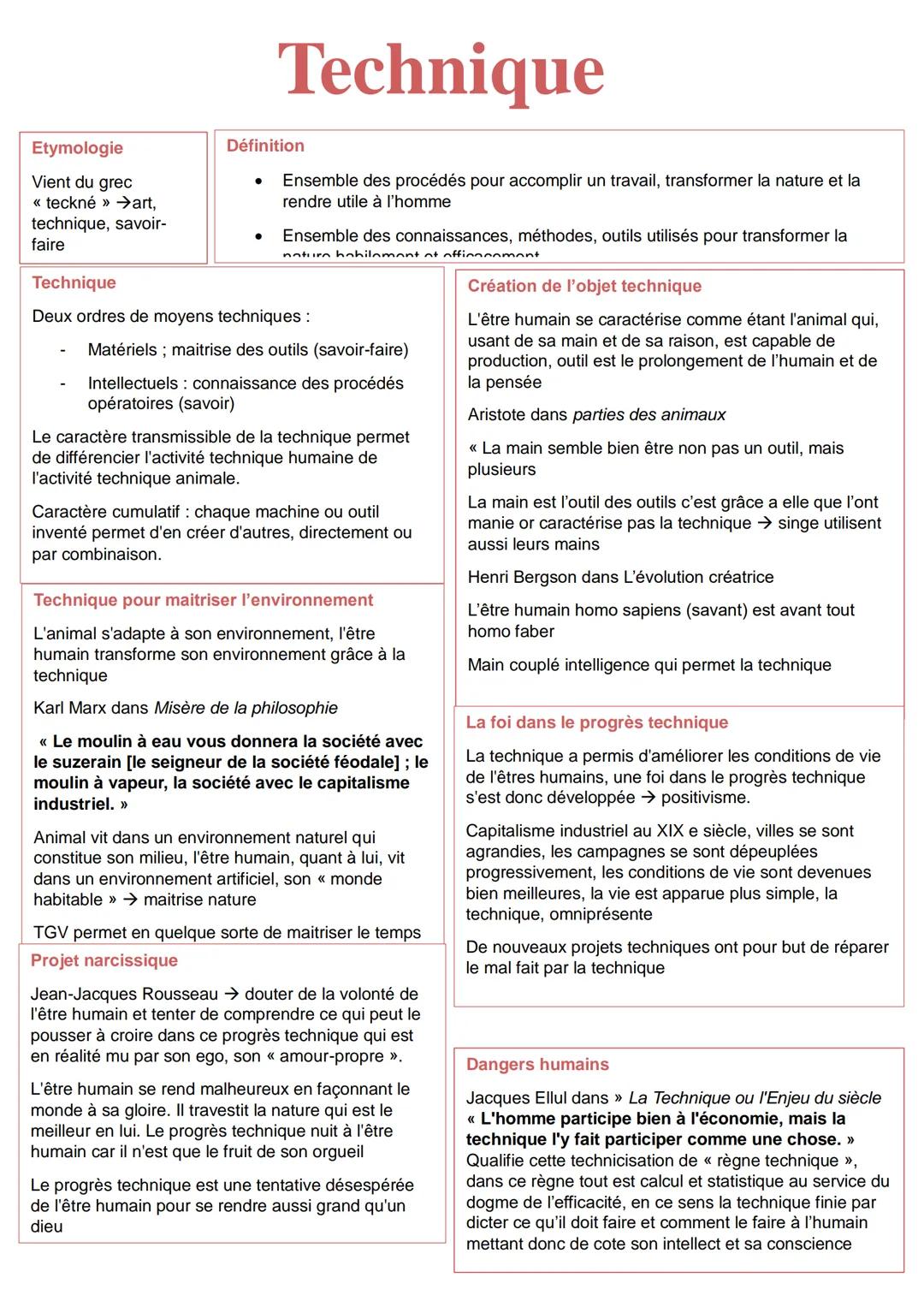 --- OCR Start ---
Technique
Etymologie
Vient du grec
<< teckné >> →art,
technique, savoir-
faire
Technique
Définition
Ensemble des procédés 