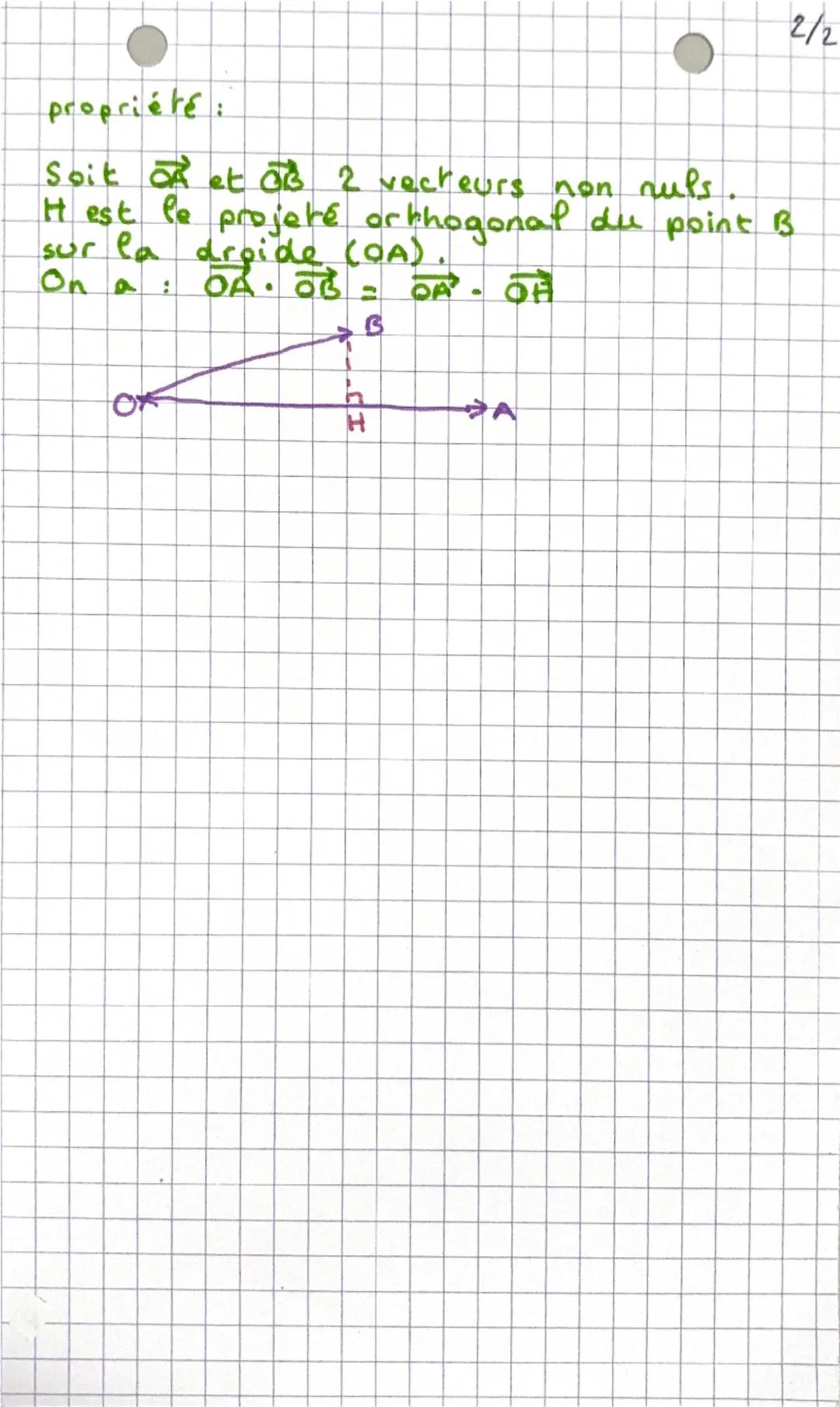 --- OCR Start ---
Mathématiques!
produit scalaire:
1/2
On appelle produit scalaire de AB par AC.
Om
PAG. Ac P. le nor définit par:
AB . AC =