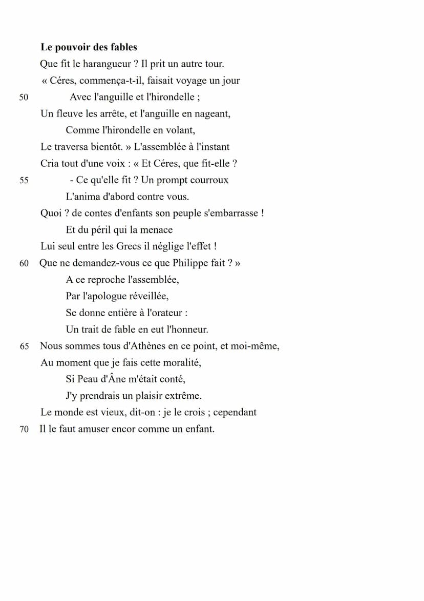Analyse linéaire - La fontaine Le Pouvoir des fables n°16
Avec ses fables, La Fontaine avait pour objectif d'instruire et plaire son lectora