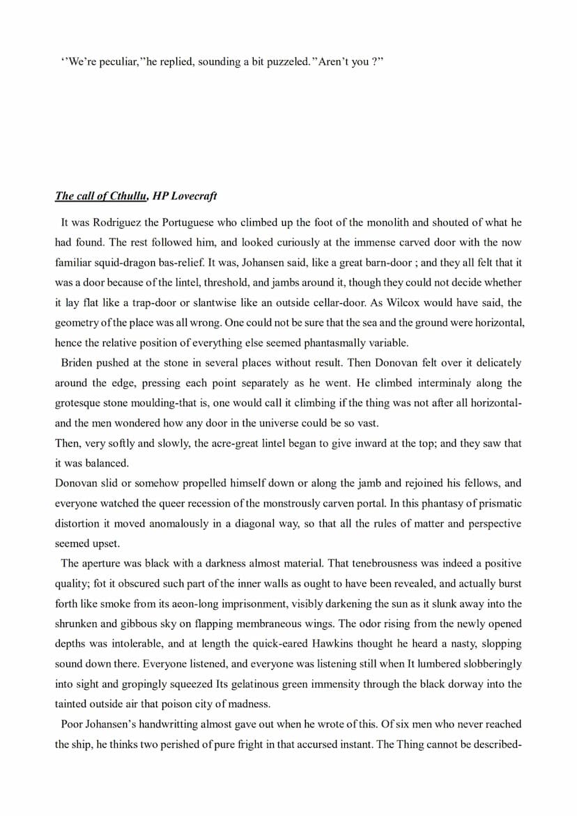 2022
How did the monster figure
evolve?
Imaginary and scary
Prévost solène ANT
Among the Silence faces, Anthony Clarkson Miss Perigrine's Ho