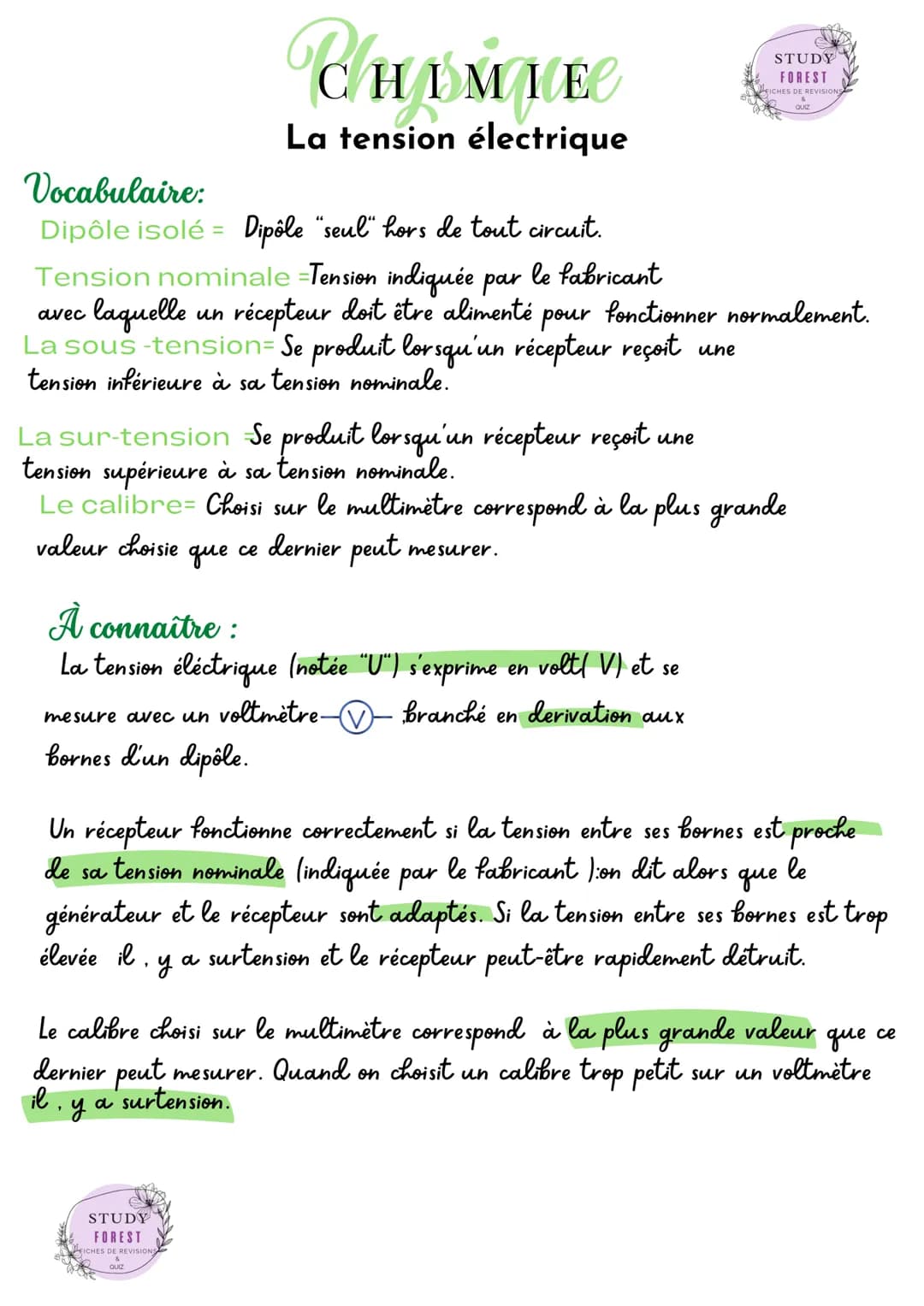 Vocabulaire:
Dipôle isolé = Dipôle "seul" hors de tout circuit.
Tension nominale =Tension indiquée par le fabricant
· laquelle un récepteur 