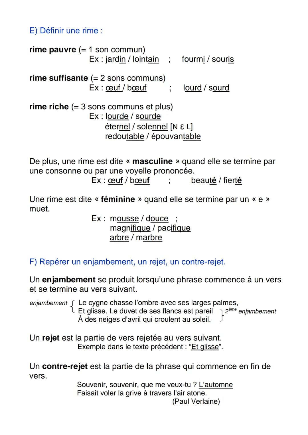 Dans un poème, on ne parle pas de « ligne », mais de << vers »>.
Quand on analyse un poème, il faut savoir :
A) Nommer les vers selon le nom