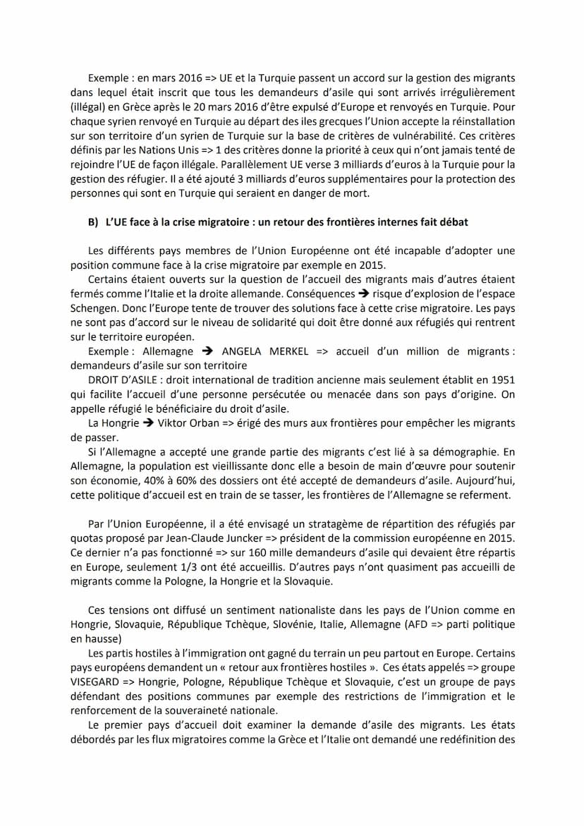 HGGSP
Thème n°3 : Étudier les divisions politiques du monde : les frontières
Objet conclusif : Les frontières internes et externes de l'Unio