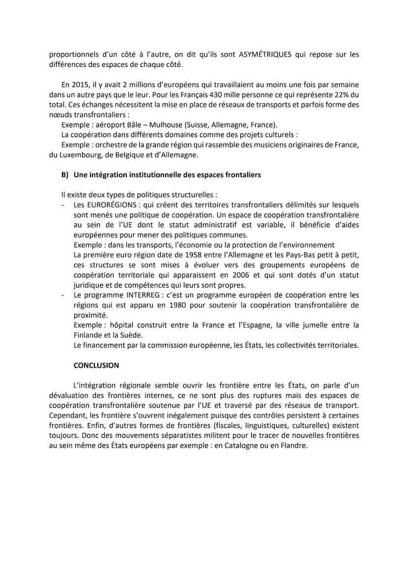 HGGSP
Thème n°3 : Étudier les divisions politiques du monde : les frontières
Objet conclusif : Les frontières internes et externes de l'Unio