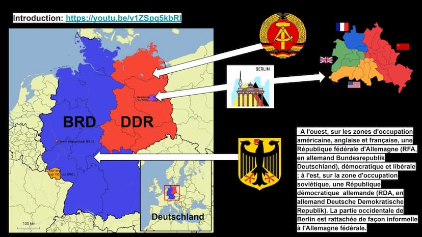Wie war das Leben in der
DDR und in der BRD?
Comment était la vie dans la
RDA et la RFA? Introduction: https://youtu.be/v1ZSpq5kbRI
100 km
B