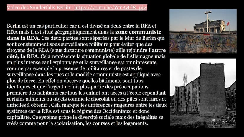 Wie war das Leben in der
DDR und in der BRD?
Comment était la vie dans la
RDA et la RFA? Introduction: https://youtu.be/v1ZSpq5kbRI
100 km
B