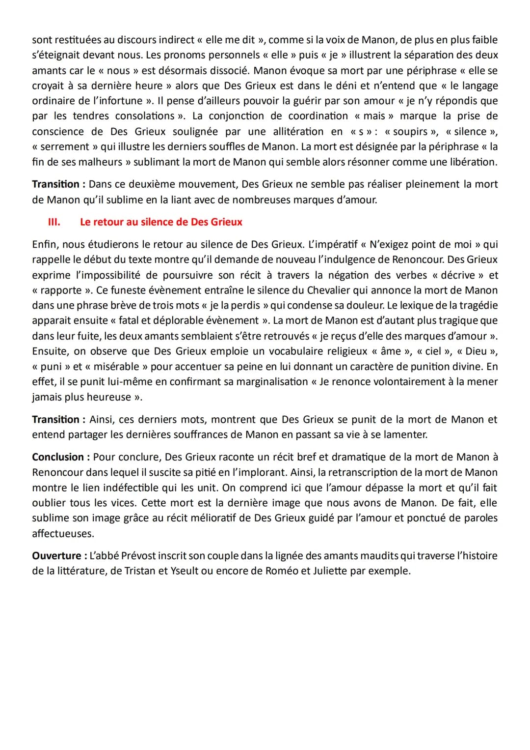 MANON LESCAUT: La mort de Manon
Introduction: Antoine-François Prévost embrasse une carrière ecclésiastique en 1721 et commence
à rédiger <<
