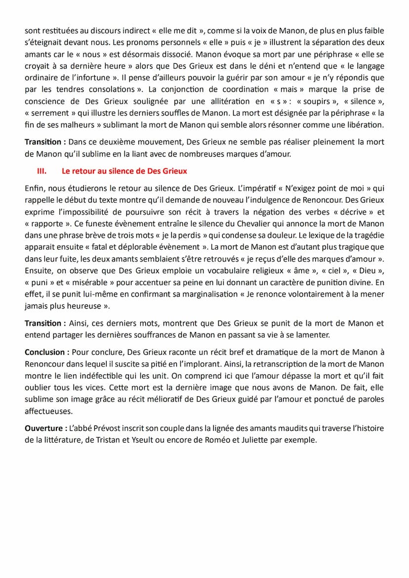 MANON LESCAUT: La mort de Manon
Introduction: Antoine-François Prévost embrasse une carrière ecclésiastique en 1721 et commence
à rédiger <<