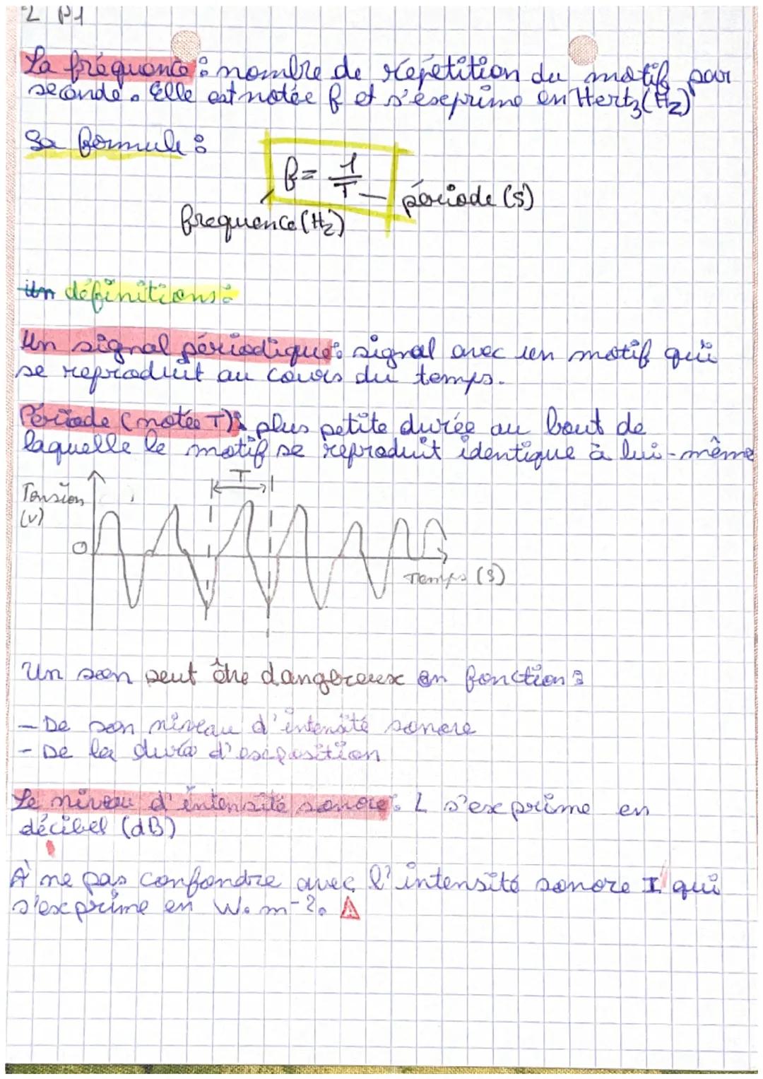 Chapitre
A Formule de la vitesse : vst
vitesse distance parcours
P.1 : Le son, mais qu'est-ce
2
temps pour parcourir la distance
-1
Vitesse: