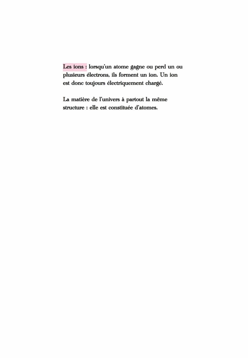 l'univers
Physique chimie
L'organisation de la matière dans
Un atome est électriquement neutre: il est
constitué d'un noyau chargé positivem