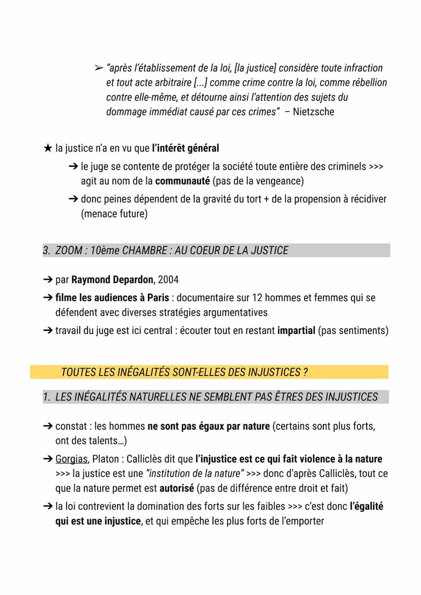 La justice
définition justice:
1. caractère de ce qui est juste par conformité :
-
au droit positif particulier d'une communauté (légalité)
