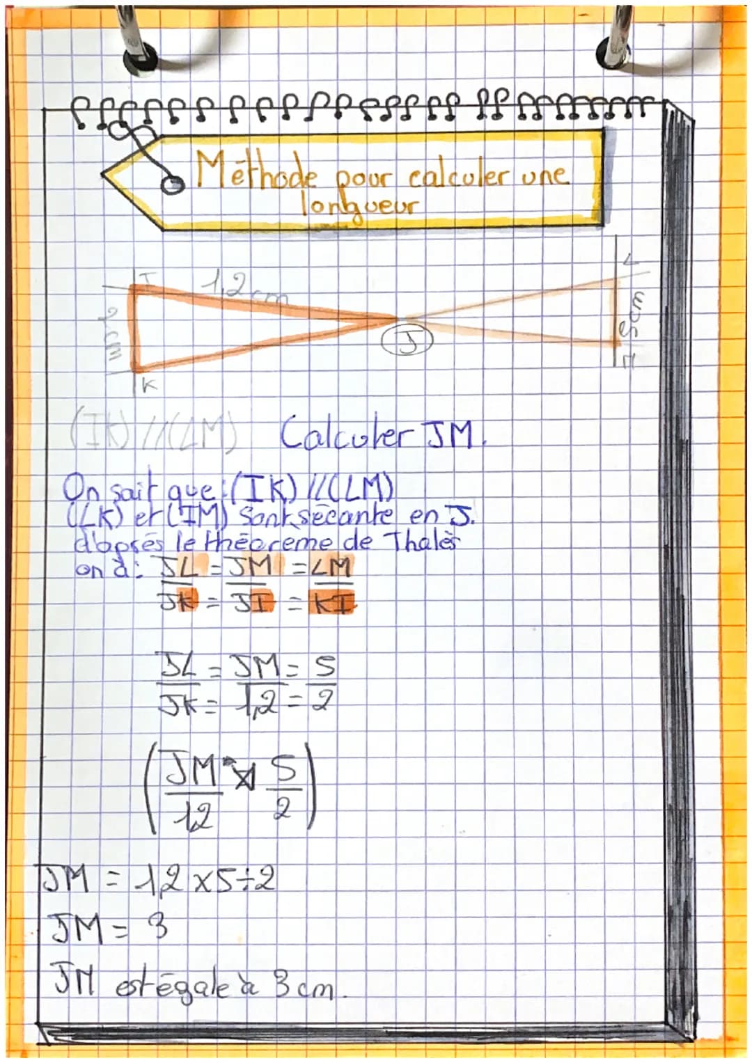 Chapitre n° 1:
de Theoreme de Thales
Configuration 1:
A
(MNVX (BC)
C
On sait que: (MM) et (BC) sont
parallèles, CMB) et (NC) sont
sécances e