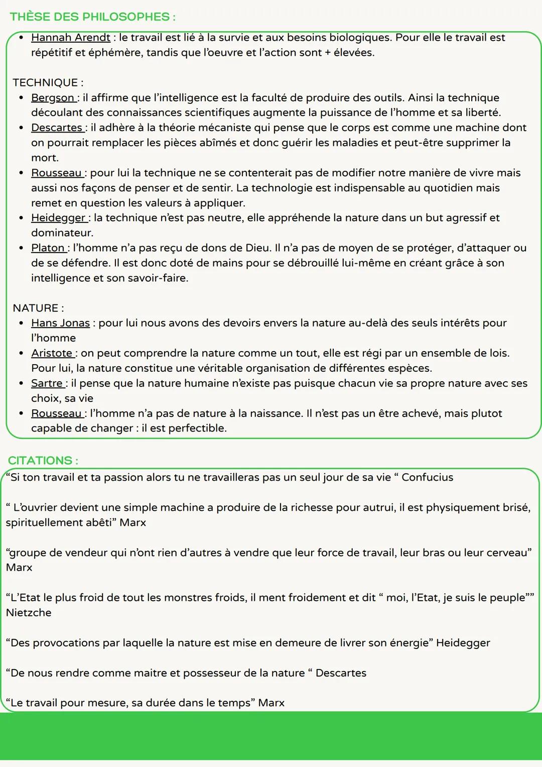 THÈME 3: TRAVAIL, NATURE, TECHNIQUE
Travailler: nécessite l'usage de la technique (médiation permettant une transformation de la
nature par 