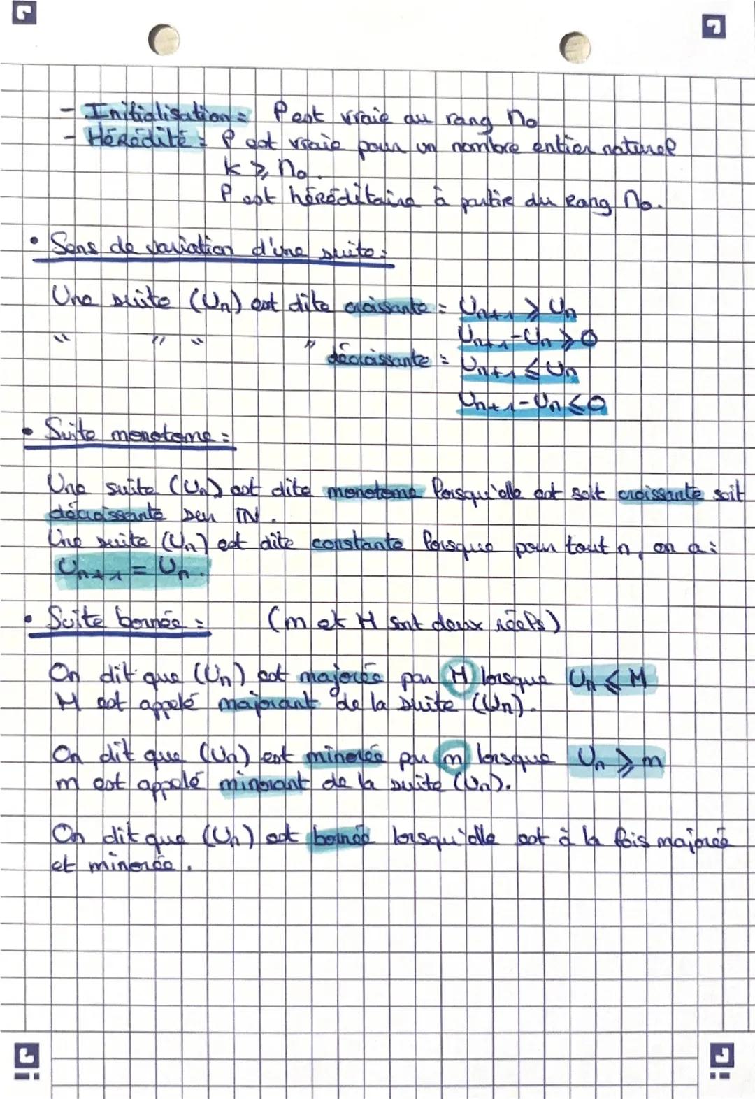 ง
Suites numériques /Recuerence
•Suites arithmetiques
Une suite (Un) est arithmétique s'il existe un nombre
R tel que pour tout n
U₁ = Uo + 