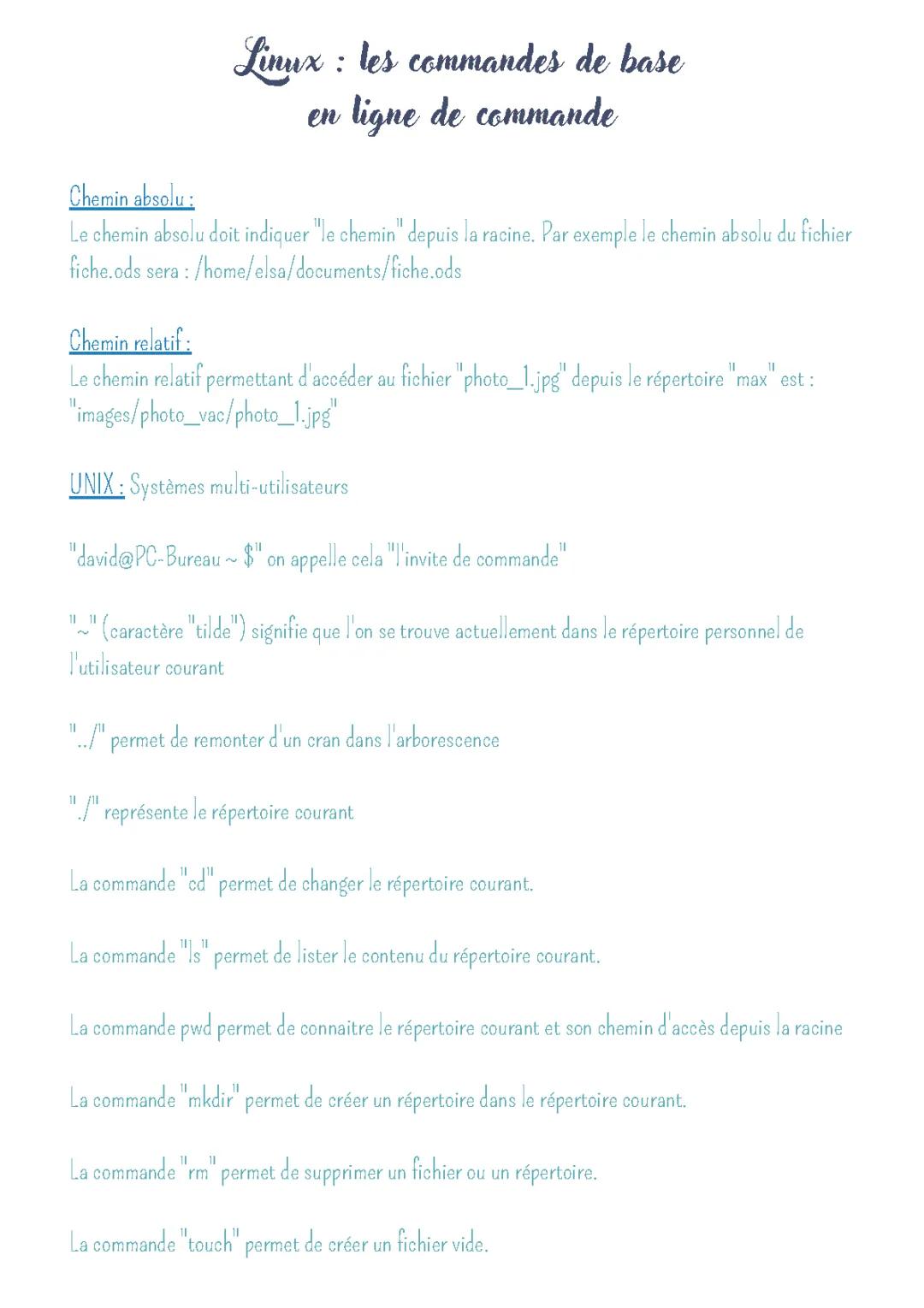 Linux : Les commandes de base en ligne de commande