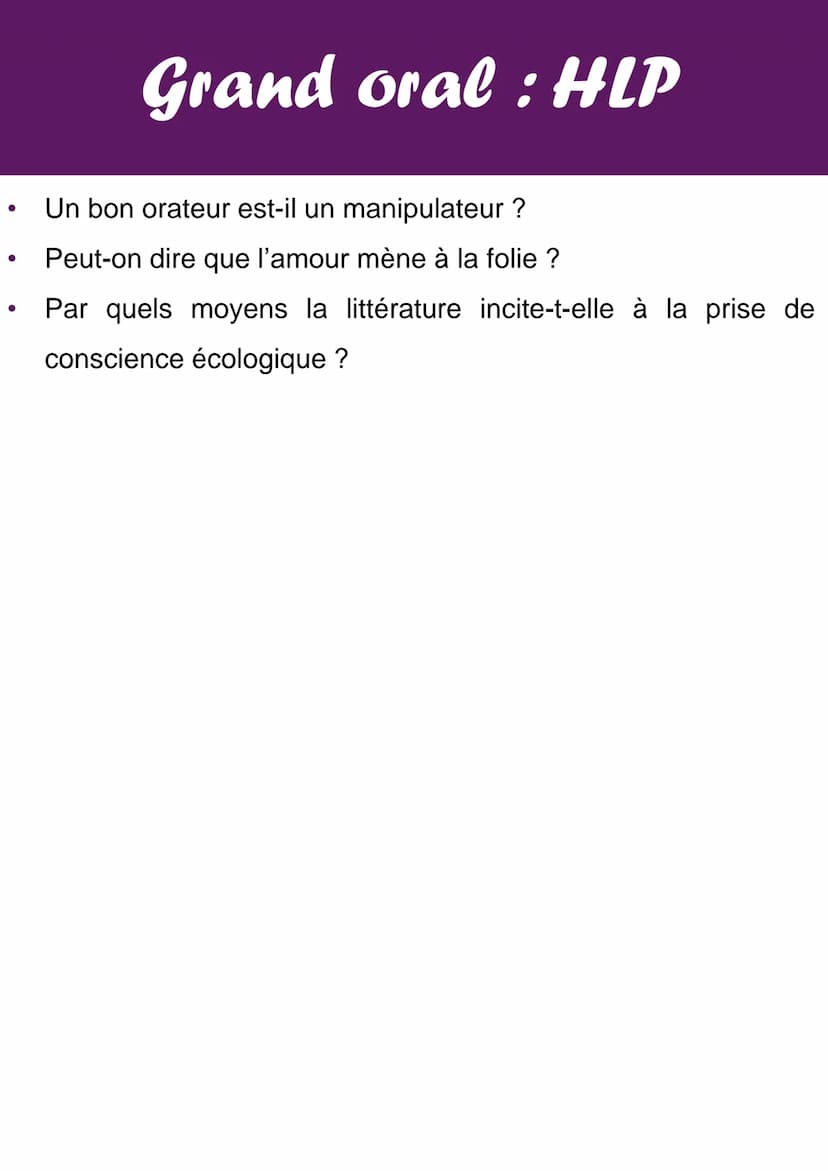 Quelques idées de sujet pour le grand oral en HLP:
En quoi la psychologie a-t-elle pris sa place dans l'éducation
ces dernières décennies ?
