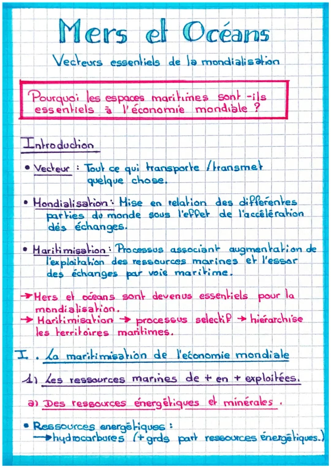 Les Mers et Océans : Héros de la Mondialisation - Cours et Croquis pour les Enfants