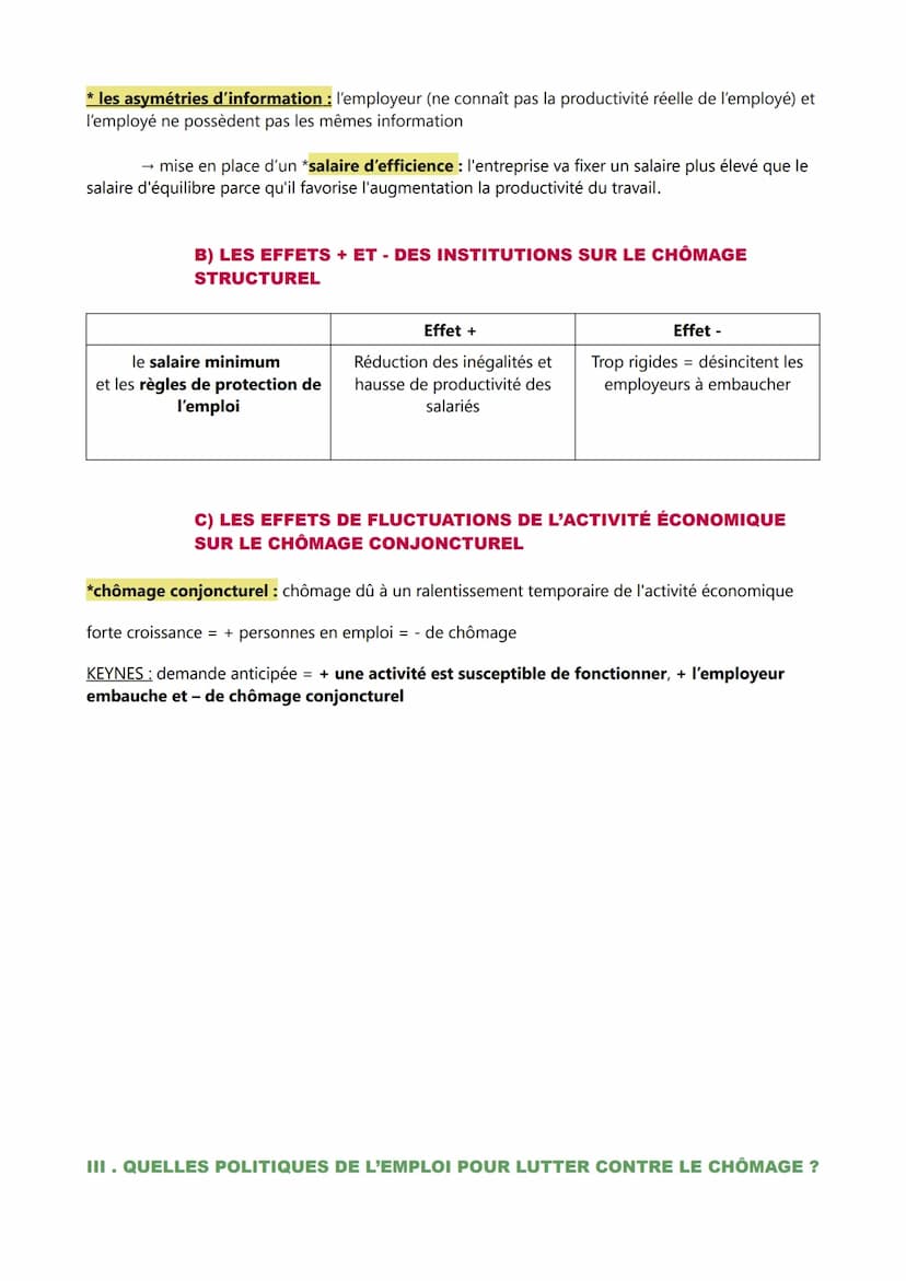 CH 10:
COMMENT LUTTER CONTRE LE CHÔMAGE?
-économie-
I. DÉFINIR ET MESURER L'EMPLOI, LE CHÔMAGE ET LE SOUS-EMPLOI
A) LES INDICATEURS DE L'EMP