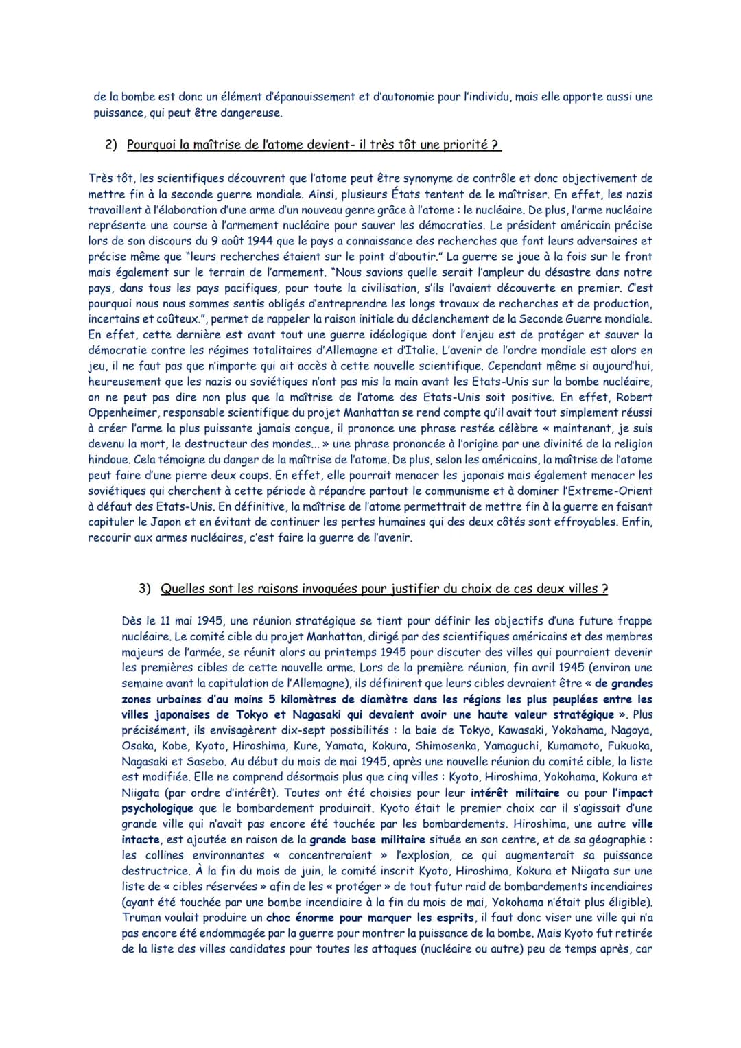 Marine Salaun
TG2
Une querre d'anéantissement : Le front de l'Est et les bombardements d'Hiroshima
et Nagasaki
Questionnaire : Les bombardem