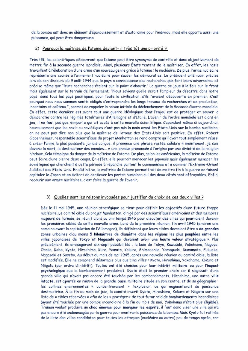 Marine Salaun
TG2
Une querre d'anéantissement : Le front de l'Est et les bombardements d'Hiroshima
et Nagasaki
Questionnaire : Les bombardem