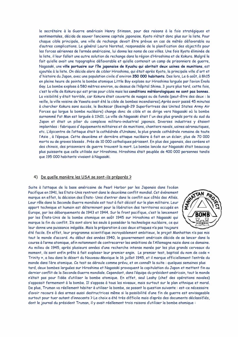 Marine Salaun
TG2
Une querre d'anéantissement : Le front de l'Est et les bombardements d'Hiroshima
et Nagasaki
Questionnaire : Les bombardem