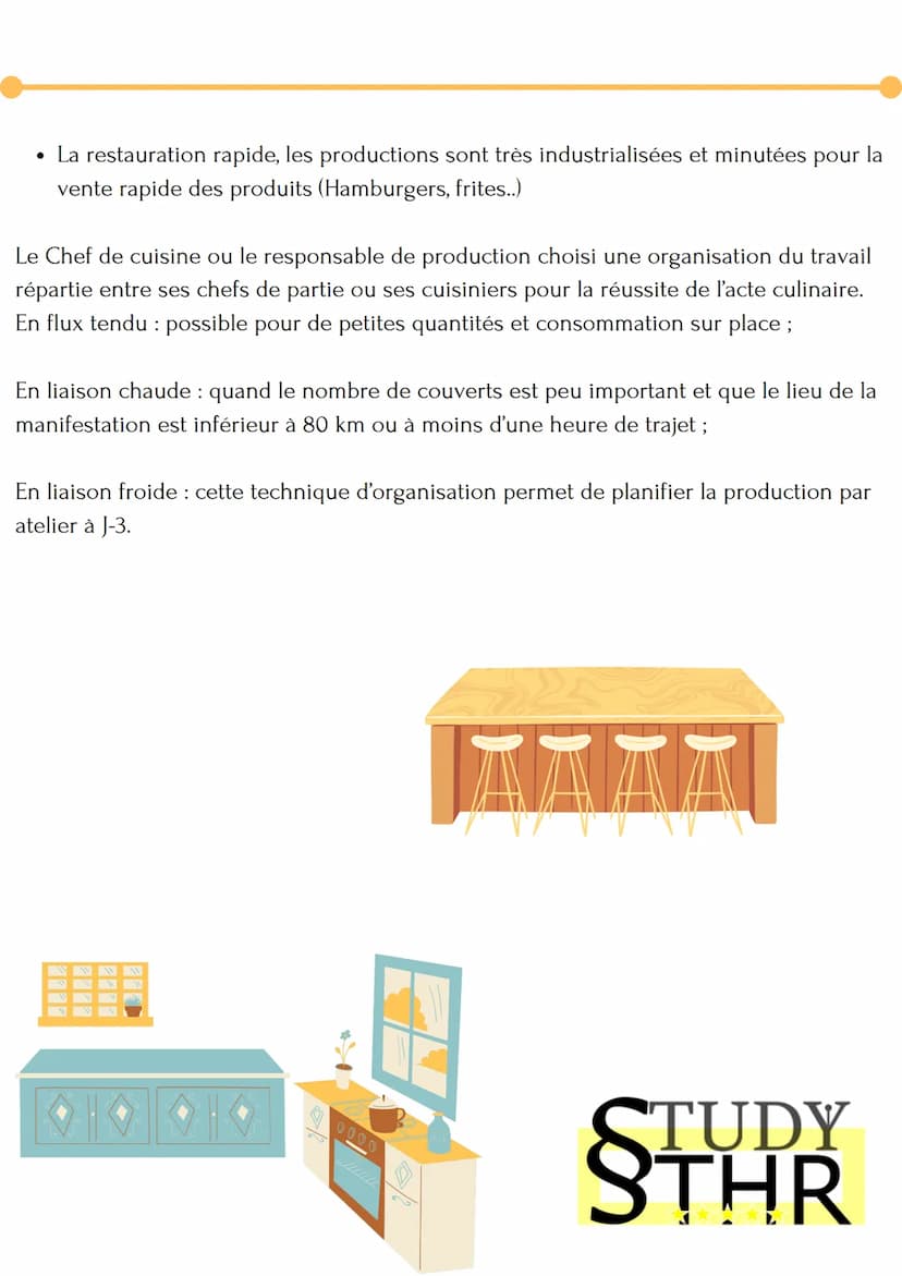 LES PROCESSUS CULINAIRES
ET L'ORGANISATION DU TRAVAIL
DÉVELOPPEMENT
Le cuisinier identifie les différentes tâches liées aux multiples recett