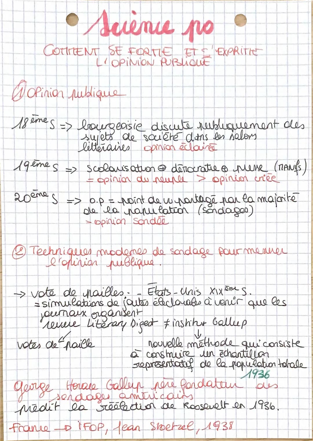 • Science po
COMMENT SE FORTIE ETS EXPRITIE
L'OPINION PUBLIQUE
W opinion publique
18 ème S=> bourgeoisie discute publiquement des
sujets de 
