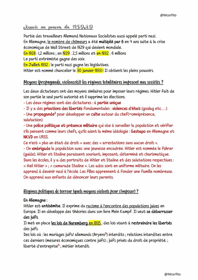 Histoire
Thème 1: Les régimes totalitaires
Introduction : L'émergence de régimes totalitaires
Dans les années qui suivent la Première guerre