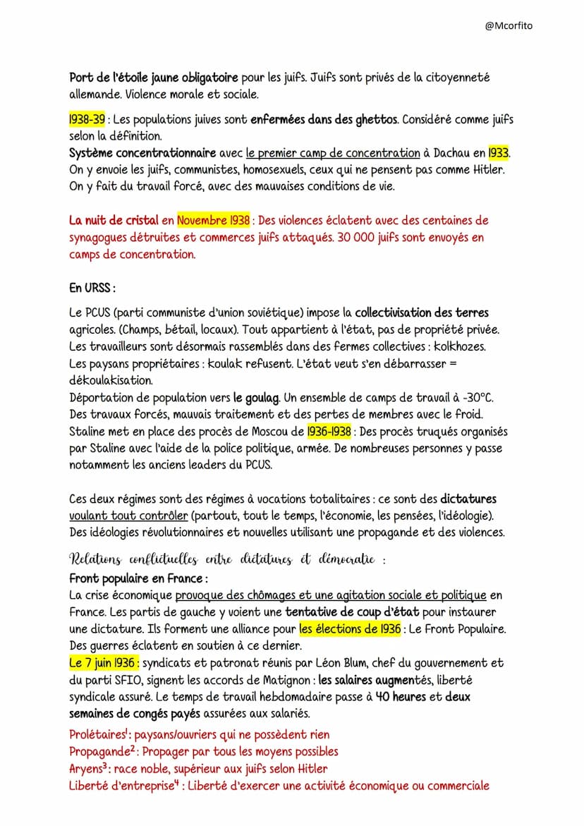 Histoire
Thème 1: Les régimes totalitaires
Introduction : L'émergence de régimes totalitaires
Dans les années qui suivent la Première guerre