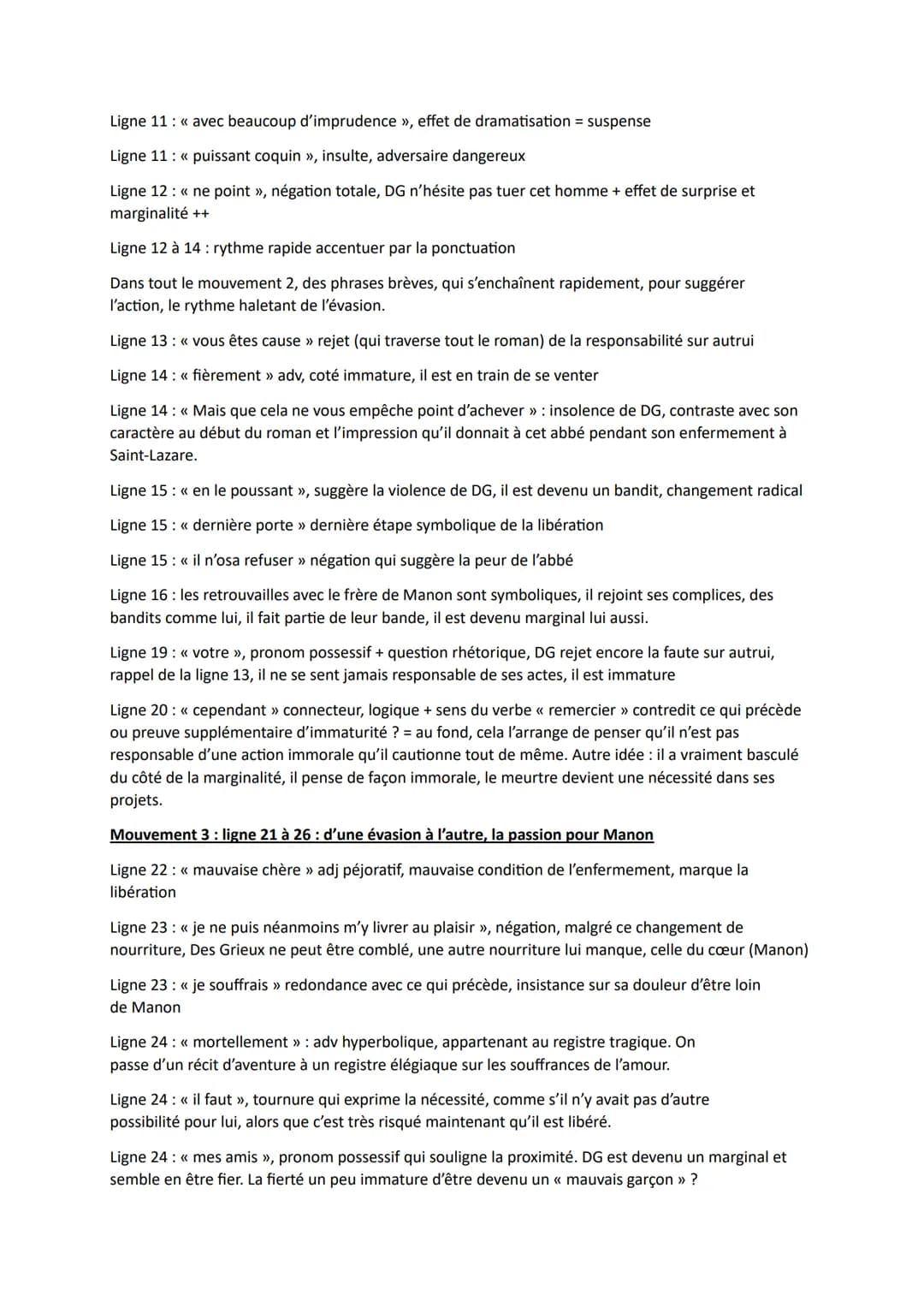 --- OCR Start ---
Lecture linéaire 2 Manon Lescaut
L'évasion de Saint-Lazare
Introduction
Manon Lescaut est un roman écrit par l'Abbé Prévos