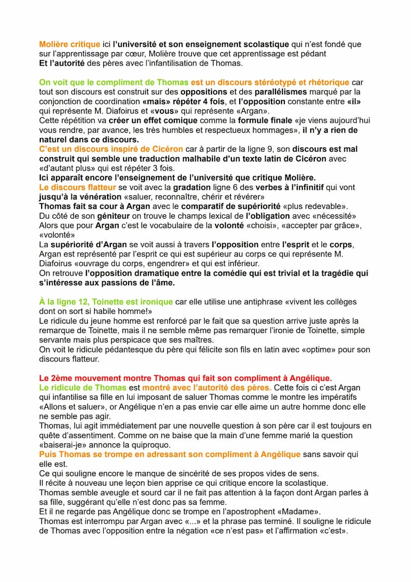 MOLIÈRE TEXTE 2 - ACTE 2 SCÈNE 5
INTRODUCTION
Molière est le dramaturge du siècle de Louis 14, il a su porter la comédie à son apogée en
cré