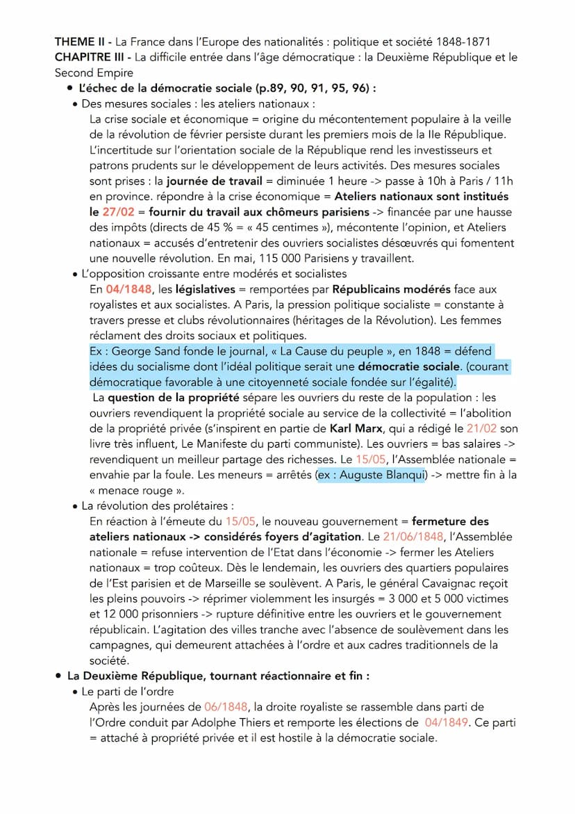 THEME II - La France dans l'Europe des nationalités : politique et société 1848-1871
CHAPITRE III - La difficile entrée dans l'âge démocrati