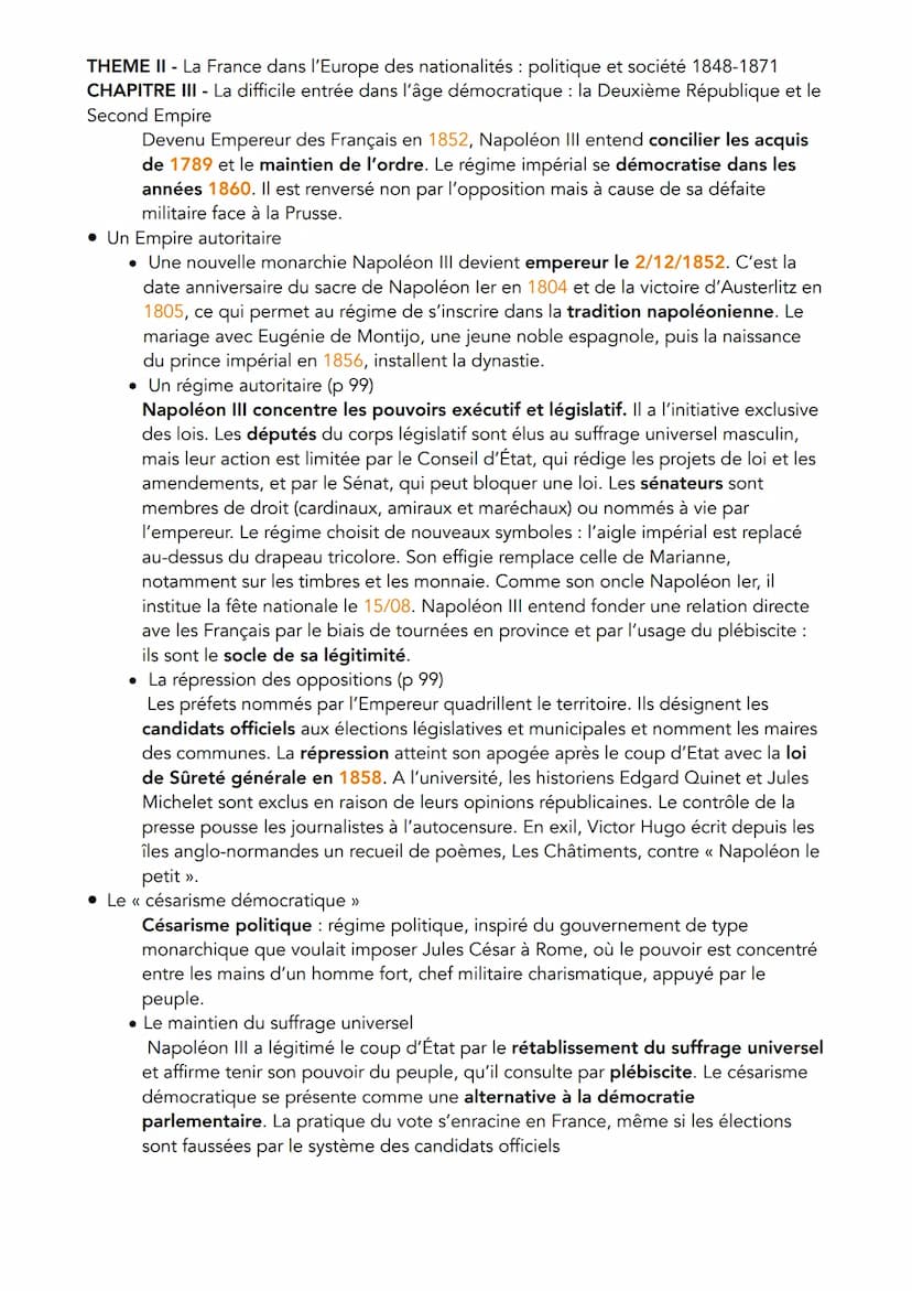 THEME II - La France dans l'Europe des nationalités : politique et société 1848-1871
CHAPITRE III - La difficile entrée dans l'âge démocrati