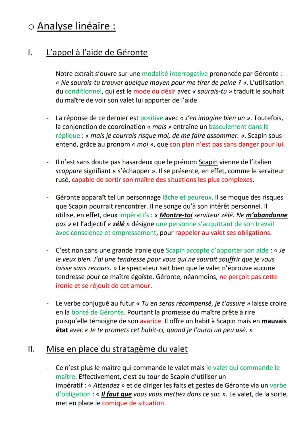 ORAL-TEXTE 1 - Fourberies de Scapin - THÉÂTRE :
<< Ne saurais tu trouver... (il donne plusieurs coups de
bâton sur le sac). >>
o Introductio