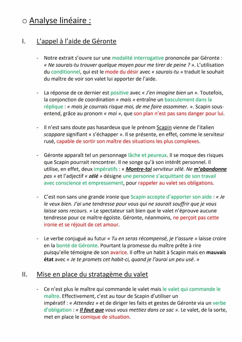 ORAL-TEXTE 1 - Fourberies de Scapin - THÉÂTRE :
<< Ne saurais tu trouver... (il donne plusieurs coups de
bâton sur le sac). >>
o Introductio