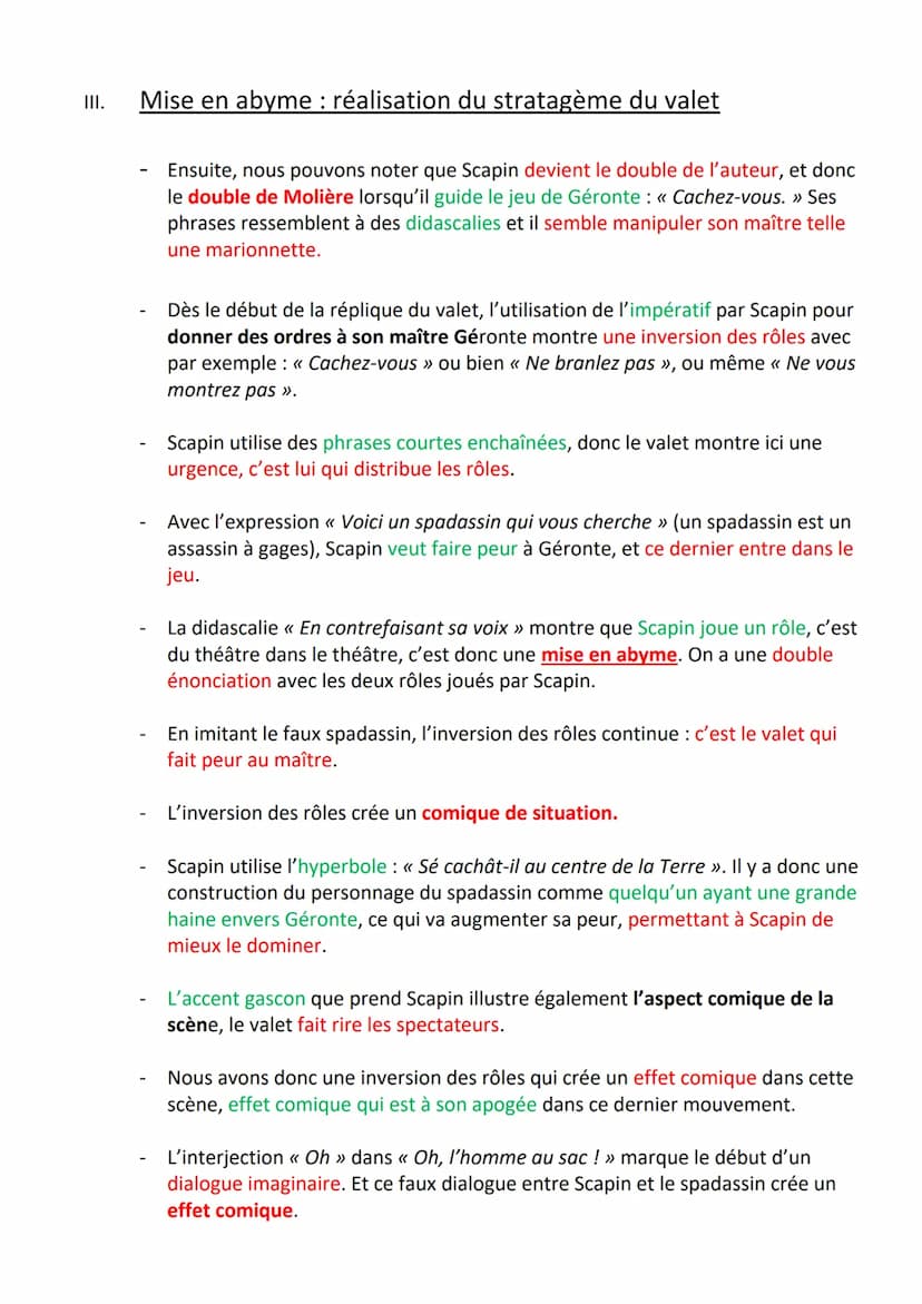 ORAL-TEXTE 1 - Fourberies de Scapin - THÉÂTRE :
<< Ne saurais tu trouver... (il donne plusieurs coups de
bâton sur le sac). >>
o Introductio
