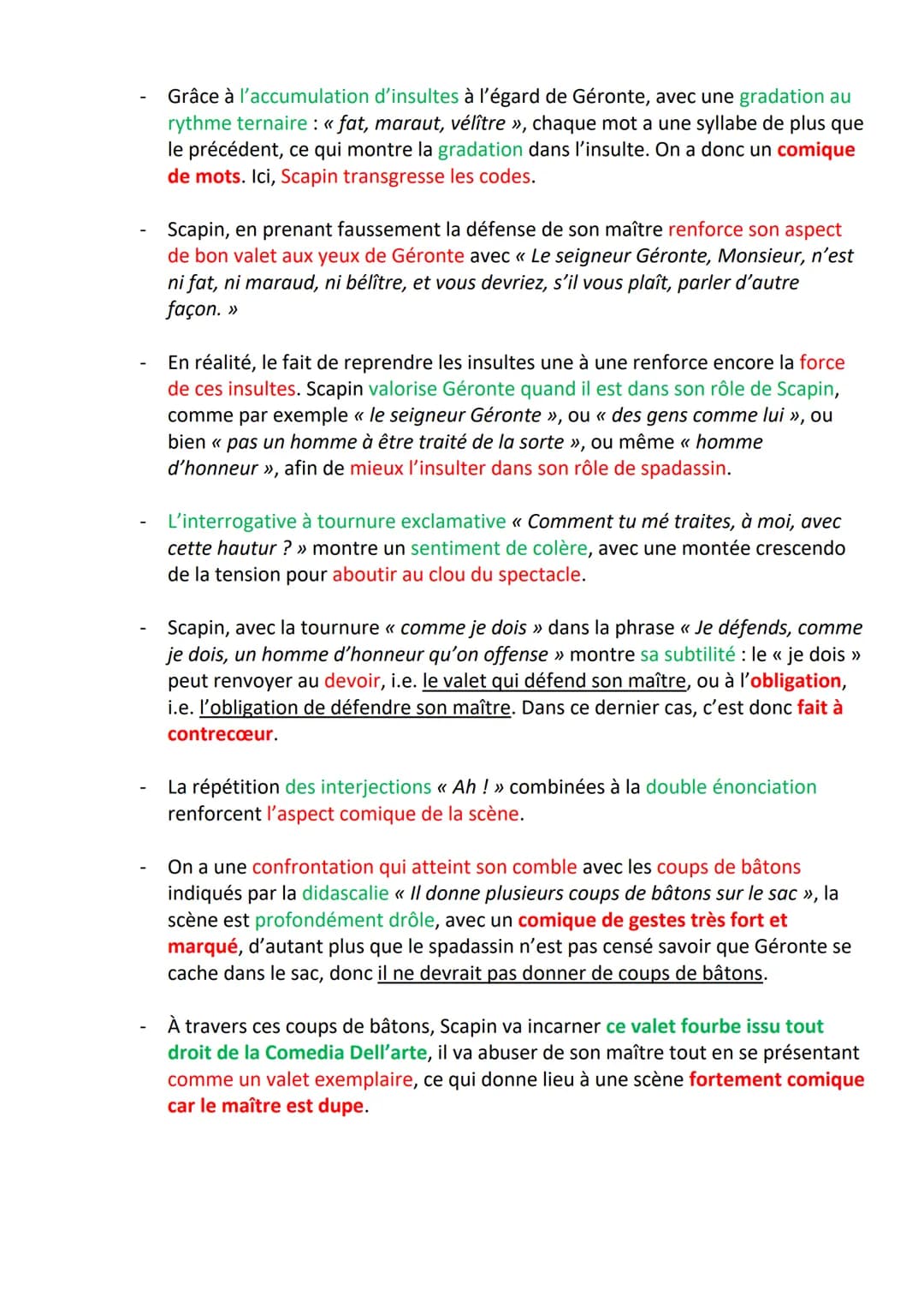 ORAL-TEXTE 1 - Fourberies de Scapin - THÉÂTRE :
<< Ne saurais tu trouver... (il donne plusieurs coups de
bâton sur le sac). >>
o Introductio